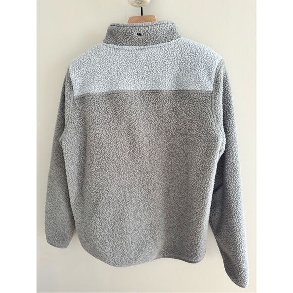 Vineyard Vines Tonal Sherpa Relaxed Shep Shirt Fleece Pullover, Gray, M - Picture 6 of 8